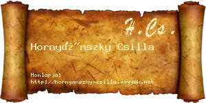 Hornyánszky Csilla névjegykártya